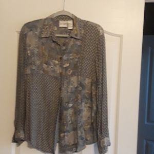 Napa Valley shirt,blue, brown, gray, cream